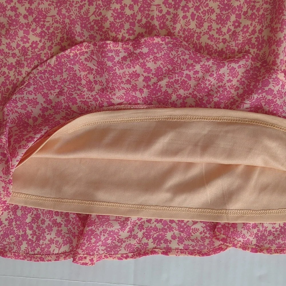 NWT Wild Fable Floral Ruffle Hem Midi Skirt LARGE Pink Dainty - Picture 10 of 14